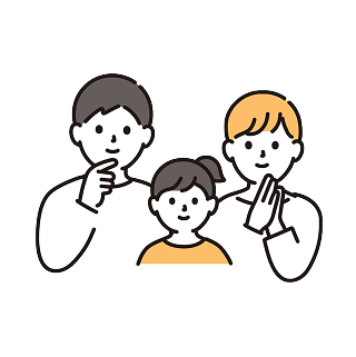 家族3人のイラストアイコン